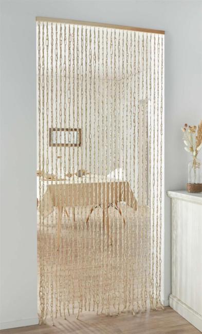 Türvorhang "Cotton" aus Baumwolle, 90x200 cm, Balkontür Insektenschutz Vorhang, Fliegenvorhang, Fadenvorhang