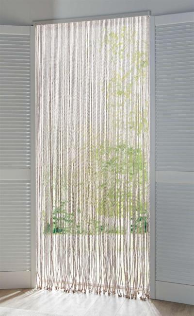 Türvorhang "Rope" aus Poly-Baumwolle, 90x200 cm, Balkontür Insektenschutz Vorhang, Fliegenvorhang, Fadenvorhang