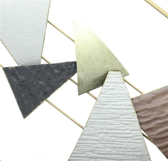 Preview: 3D Wandbild "Abstrakt" aus Metall, beige braun gold, 40 x 59 cm, Wanddeko, Wandschmuck, Metallbild