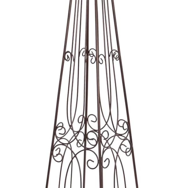 Rankturm "Romance" aus Metall, dunkelbraun in Antik Optik, 115 cm hoch, Rankhilfe, Rankgerüst, Rankgitter