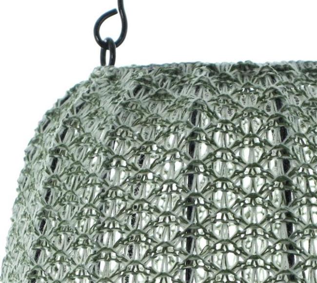 Laterne "Gehäkelt" aus Garn in grün, Deko Kerzenlaterne Ø 20 x 18 cm, Kerzenhalter mit Windlicht Glas