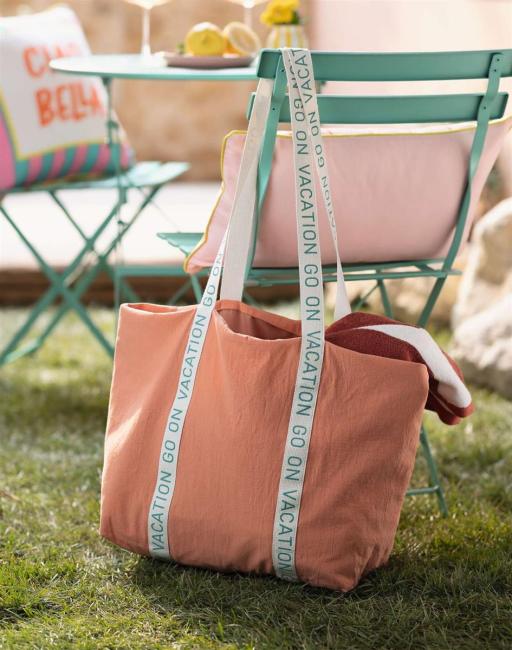 Stofftasche "Vacation" XXL Damen Shopper Tasche, große Strandtasche für die Familie, Einkaufstasche