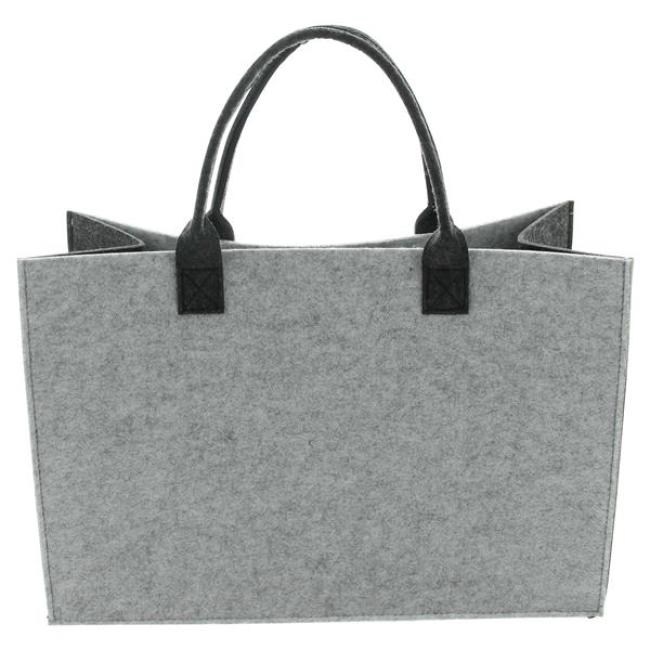 Shopper "Lieblingstasche" aus Filz, grau, recyceltes PET, Einkaufstasche groß, Damen Filztasche, Tragetasche