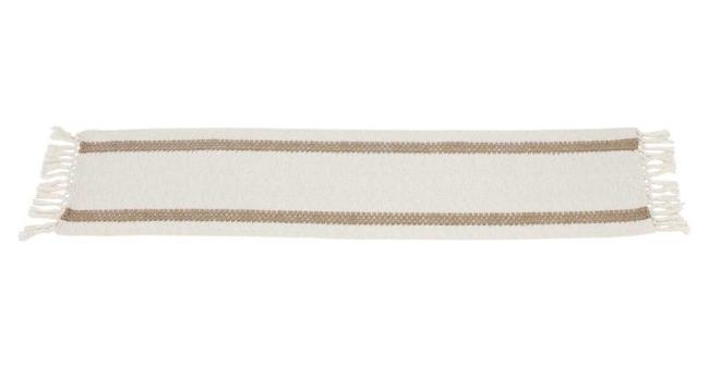 Preview: Tischläufer "Boho" beige, 30x140 cm, Tischband mit Fransen, Mitteldecke