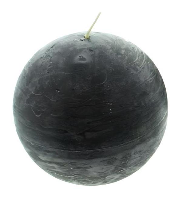 4x Kugelkerze "Black" in schwarz, Ø ca. 8 cm, schwarze Kerzen, Wachs, Wachskerzen, Brenndauer 24 Stunden