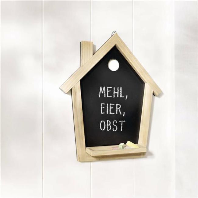Preview: Tafel "Haus" mit Holzrahmen, 35x40 cm, Kreidetafel klein zum Aufhängen, Maltafel, Blackboard