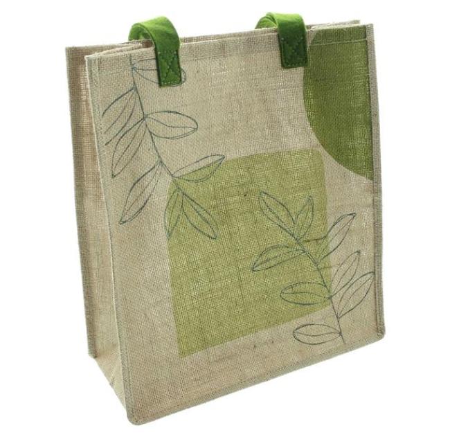 Preview: Tasche "Green Nature" aus Jute, Jutetasche natur, Einkaufstasche mit 2 Henkeln, Shopper, Jutebeutel, Stofftasche, Tote Bag