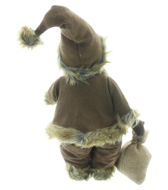 Weihnachtsmann "Braun" aus Kunstfell & Textil, 54 cm hoch, Weihnachtsmannfigur, Nikolaus, Santa Claus Figur, Weihnachtsdeko