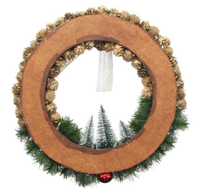 Preview: Dekokranz "Weihnachtszeit" Türkranz Ø 43 cm groß, Wandkranz, Weihnachtskranz, Weihnachtsdeko