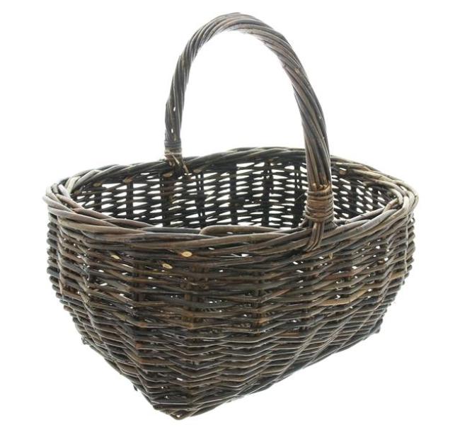 Einkaufskorb "Brown" aus Weide, braun, groß, Weidenkorb mit Henkel, Flechtkorb, Picknickkorb