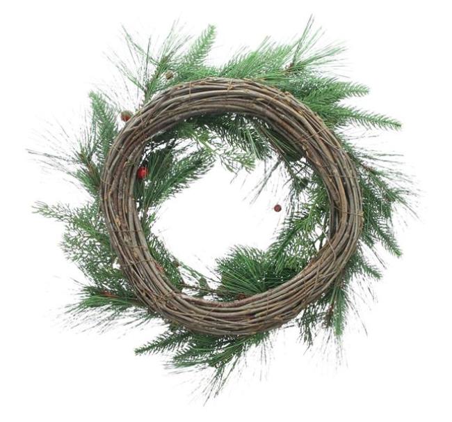 Preview: Dekokranz "Beeren & Zapfen" Kranz Ø 40 cm groß, Weihnachtskranz, Tannenkranz, Wandkranz, Türkranz, Weihnachtsdeko