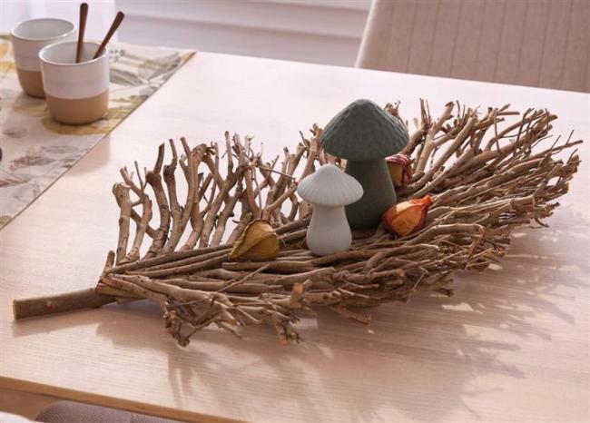 Preview: Dekoschale "Verzweigt" 60 cm lang, Teebaum Zweige, Tischdeko aus Holz, Obstschale, Holzschale für Tisch, Flur, Eingangsbereich, DIY Deko