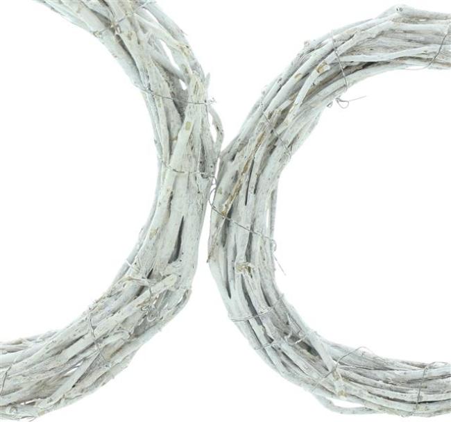 3x Dekokranz "White" aus Rattan, weiß, Holzkranz, Rattankranz, Kranz Rohling 20 + 25 + 30 cm