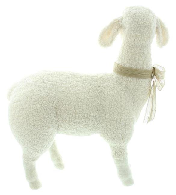 Preview: Dekofigur "Schaf" 56 cm groß, Osterdeko mit Teddyfell, Wohnzimmer Deko Figur für Ostern