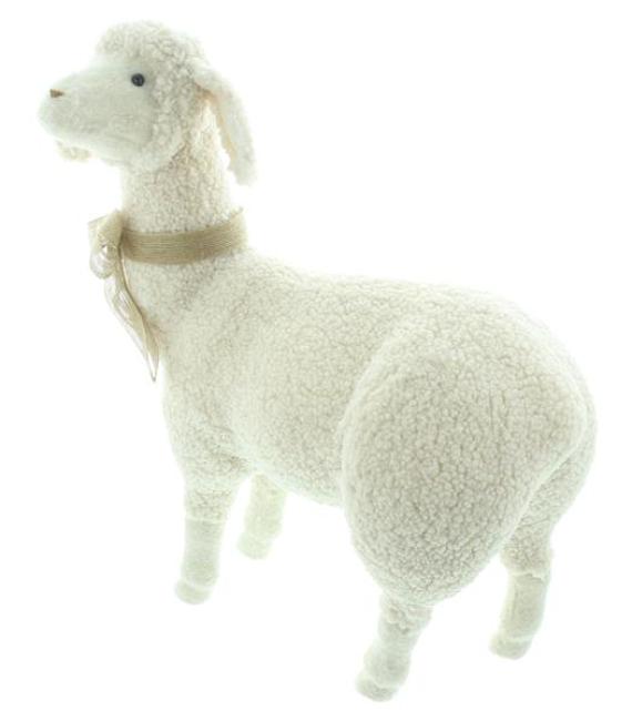Dekofigur "Schaf" 56 cm groß, Osterdeko mit Teddyfell, Wohnzimmer Deko Figur für Ostern