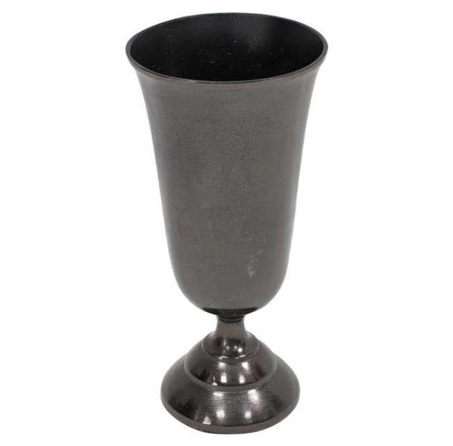 Preview: Vase "Glänzend" schwarz aus Aluminium, schwer, 48 cm hoch, große Bodenvase, Deko Blumenvase