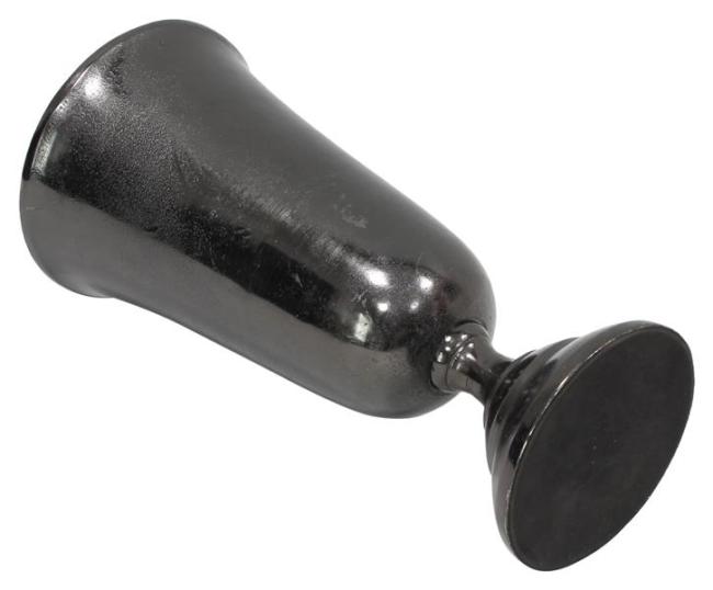 Preview: Vase "Glänzend" schwarz aus Aluminium, schwer, 48 cm hoch, große Bodenvase, Deko Blumenvase