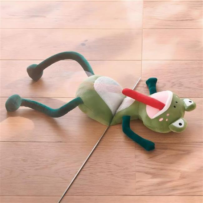Preview: Türstopper "Frosch" für Glastüren, aus Stoff, schwer, lustiger Tür- & Fensterstopper, Boden Türkeil, Türpuffer flach
