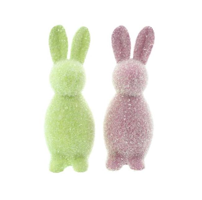 Preview: 2x Hasenfigur "Zuckerhase" aus Kunststoff, 24 cm groß, Osterdeko, Osterhase, Deko Figur, Osterfigur