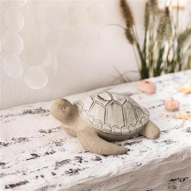 Preview: Dekofigur "Schildkröte" aus Porzellan, 22x21 cm, Turtle Figur, maritime Deko