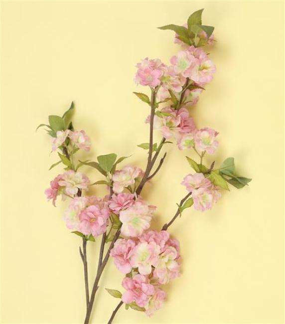 Preview: Kunstblume "Kirschblütenzweig" 98 cm groß, Dekozweig in rosa, Kunstpflanze wie echt, Dekoblume