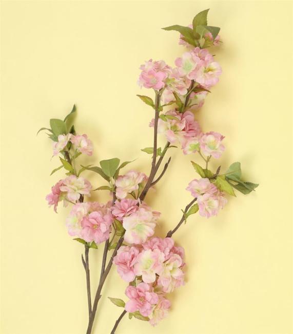 Kunstblume "Kirschblütenzweig" 98 cm groß, Dekozweig in rosa, Kunstpflanze wie echt, Dekoblume