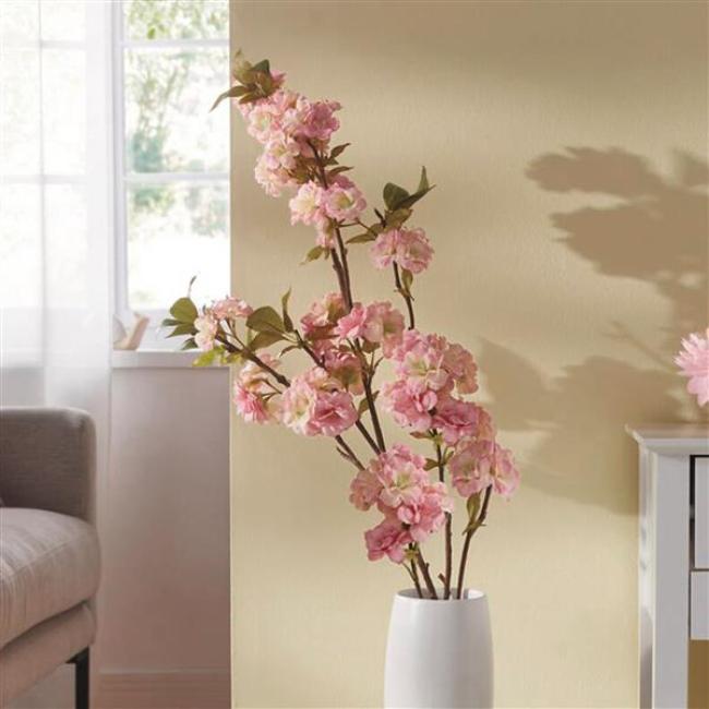 Preview: Kunstblume "Kirschblütenzweig" 98 cm groß, Dekozweig in rosa, Kunstpflanze wie echt, Dekoblume