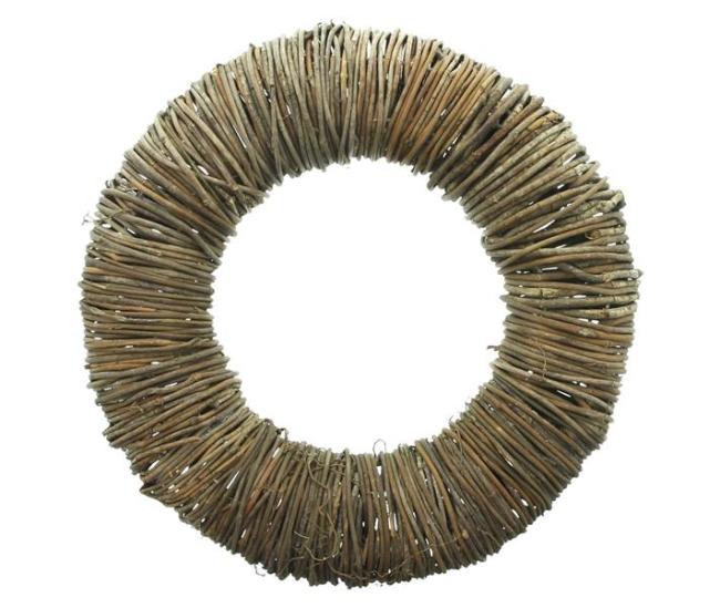 Preview: Kranz "Natur" aus Rattan, Ø 36 cm, Naturkranz für Drinnen & Draußen, Wandkranz, Türkranz, Tischkranz