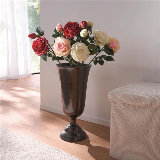 3x Kunstblume "Rosen" 69 cm groß, wie echt, Real Touch Effekt, Kunstblüten, künstliche Rosen mit Stiel, Blüten & Knospen, ewige Rose