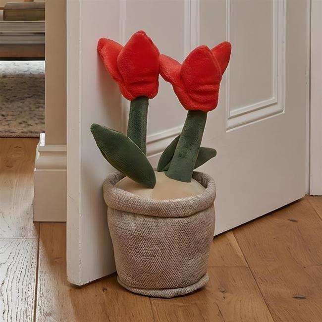 Türstopper "Tulpen" 20 cm hoch, lustiger Tür- & Fensterstopper, Türfeststeller, Boden Türpuffer