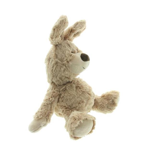Preview: Kuscheltier "Hase" aus flauschig weichem Kunstfell, Plüschtier 32 cm, Stofftier braun