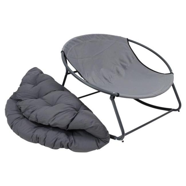 Schaukelsessel "Relax" In & Outdoor Relaxsessel, Schaukelstuhl mit Sitzkissen, Anthrazit grau, wetterfest für Garten, Balkon & Terrasse, Gartenstuhl