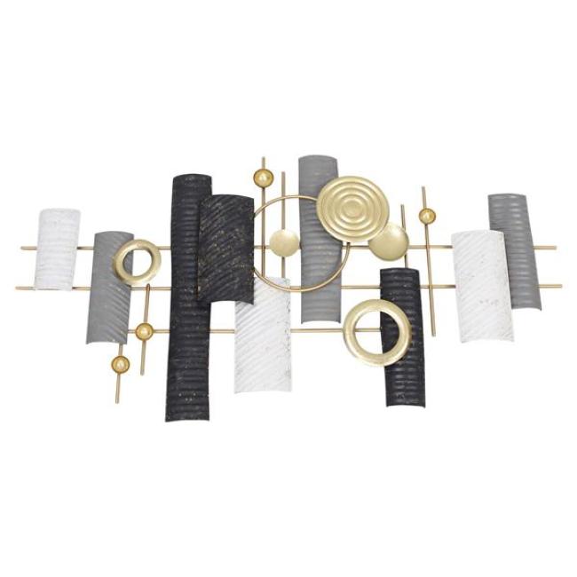 Preview: 3D Wanddeko "Aesthetic" aus Metall, schwarz & gold, 77x39 cm, Wandbild, Wandschmuck, Metallbild