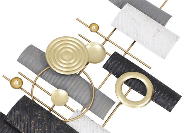 3D Wanddeko "Aesthetic" aus Metall, schwarz & gold, 77x39 cm, Wandbild, Wandschmuck, Metallbild