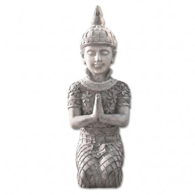 Preview: große Dekofigur "Hindu-Buddha" 68 cm hoch, aus Magnesiumoxid in Stein Optik, Buddhafigur, Gartendeko für Draußen