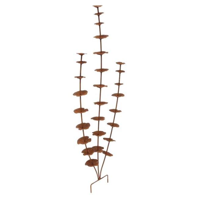 Preview: Gartenstecker "Rostblume" aus Metall mit Echt Rost Finish, 96 cm hoch, Dekostecker wetterfest, Roststecker, Outdoor Gartendeko für Draußen