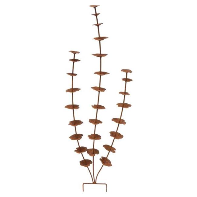 Preview: Gartenstecker "Rostblume" aus Metall mit Echt Rost Finish, 96 cm hoch, Dekostecker wetterfest, Roststecker, Outdoor Gartendeko für Draußen
