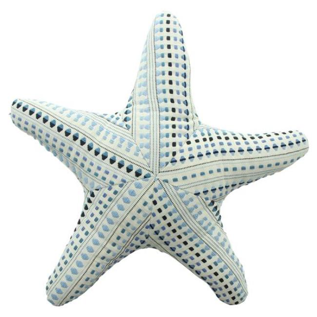 Preview: Dekokissen "Seestern" Sofakissen in beige, Ø 51 cm, Zierkissen maritim, Couchkissen, Kuschelkissen
