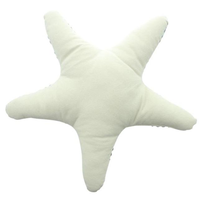 Dekokissen "Seestern" Sofakissen in beige, Ø 51 cm, Zierkissen maritim, Couchkissen, Kuschelkissen