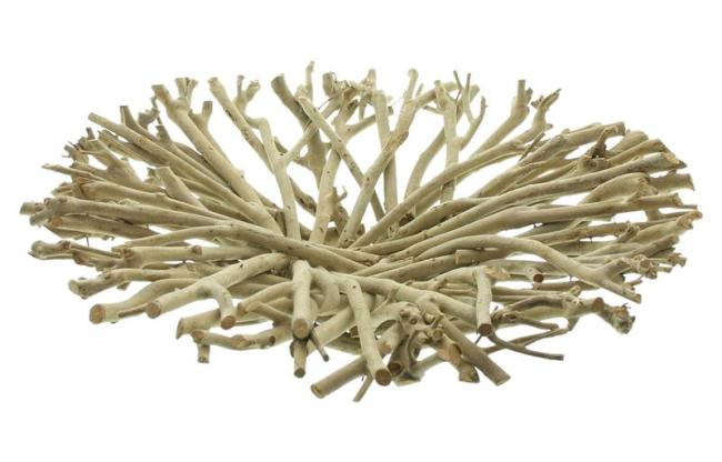 Dekoschale "Verzweigt" aus Teebaum-Zweigen, Ø 39 cm, Obstschale modern, Tischdeko, Schale aus Holz, Obstkorb