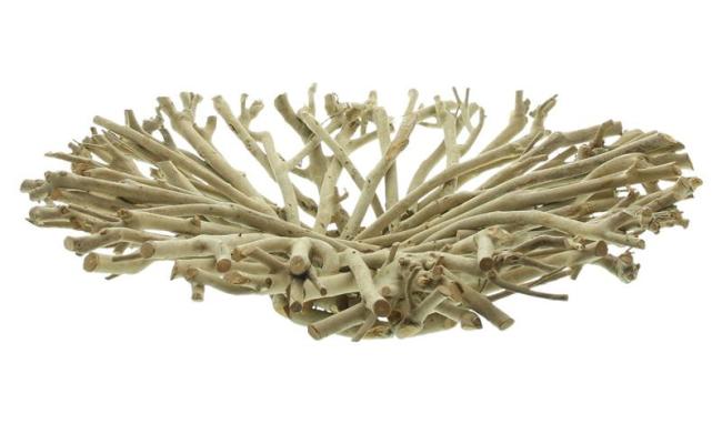 Dekoschale "Verzweigt" aus Teebaum-Zweigen, Ø 39 cm, Obstschale modern, Tischdeko, Schale aus Holz, Obstkorb