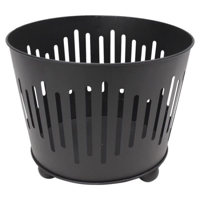 Preview: Feuerkorb "Black" aus Metall, matt-schwarz lackiert, rund Ø 39 x 32 cm, Feuerschale für Garten & Terrasse