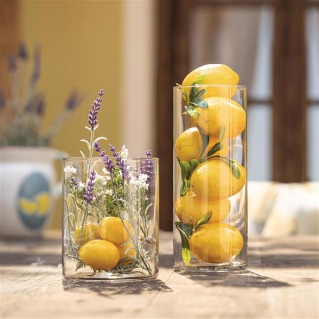 Preview: 2x Dekovase "Puro" aus Glas, klar, Blumenvase 15 + 25 cm hoch, Glasvase, Tischvase, Vasen-Set