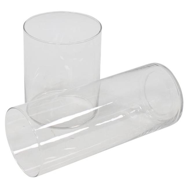 2x Dekovase "Puro" aus Glas, klar, Blumenvase 15 + 25 cm hoch, Glasvase, Tischvase, Vasen-Set
