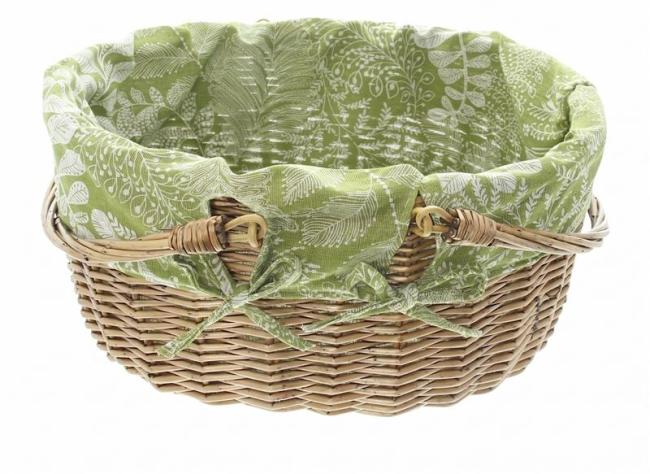 Preview: Einkaufskorb "Grün" aus Weide geflochten, klein, 42x34 cm, Aufbewahrungskorb, Flechtkorb, Picknickkorb, Weidenkorb, Tragekorb