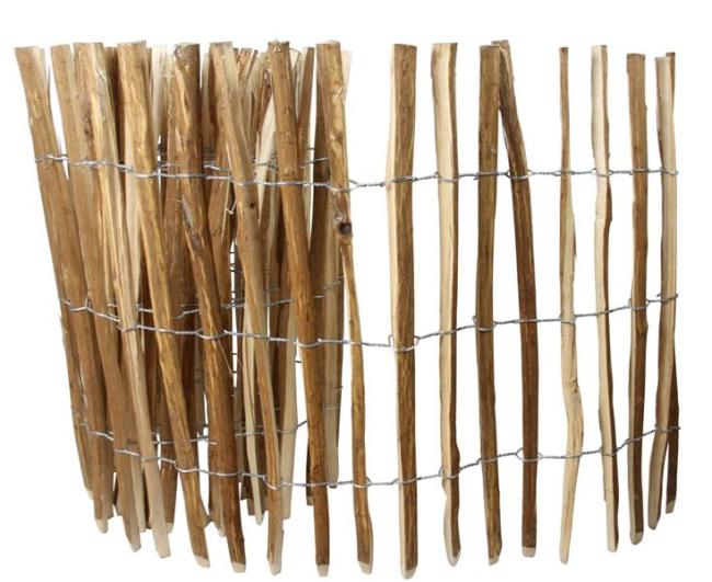 Preview: Staketenzaun "Haselnuss" Gartenzaun 90 cm hoch, 5 m lang, Holzzaun, Rollzaun, Teichzaun