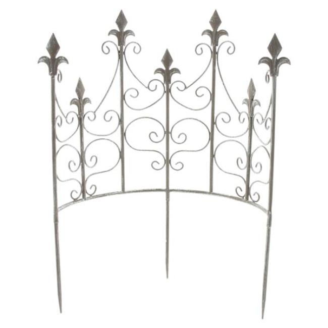 Preview: Pflanzenstütze "Schwertlilie"  Rankhilfe halbrund, Pflanzenhalter aus Metall, grau, 45x19 cm, Strauchstütze