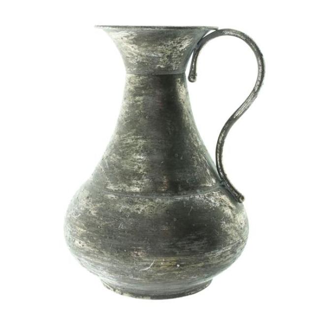 Preview: Dekokrug "Metallic" aus Metall, mit Antik Finish in Gold, 27 cm hoch, Vase für Trockenblumen, Blumenvase, Tischvase für Zweige & Äste