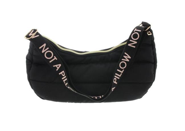 Preview: Handtasche "Not a Pillow" schwarz, 36x11x22 cm, klein, Schultertasche, Tragetasche, Umhängetasche