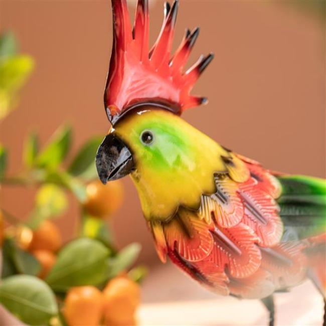 Preview: Dekovogel "Kakadu" aus Metall, bunt, witzige Dekofigur, Vogel 30 cm hoch, Sommer Deko für Innen, Vogeldeko, Vogelfigur